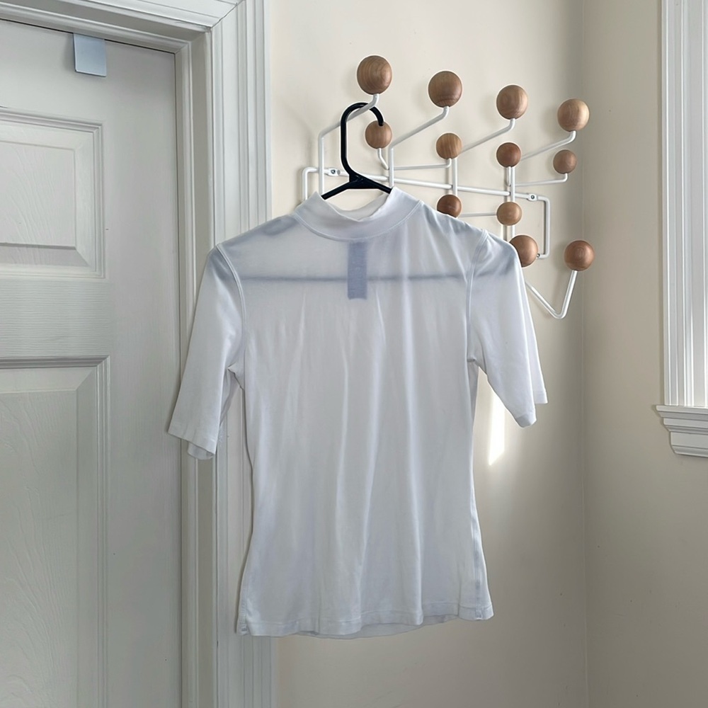 Kit and Ace - Short Sleeve Top Mock Neck - White - Size 2